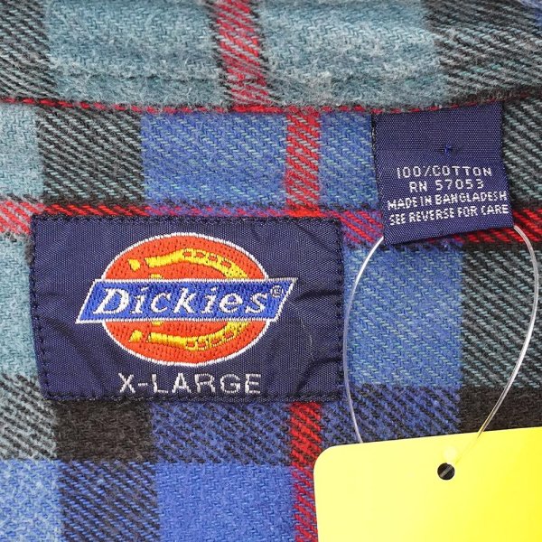 画像2: 90's Dickies ヘビーネルシャツ "Blue Plaid" (2)