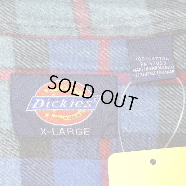 画像2: 90's Dickies ヘビーネルシャツ "Blue Plaid" (2)