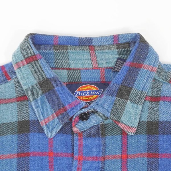 画像3: 90's Dickies ヘビーネルシャツ "Blue Plaid" (3)