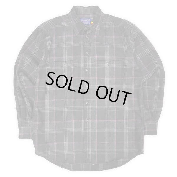 画像1: 00's PENDLETON レギュラーカラー ウールシャツ "Black Plaid" (1)