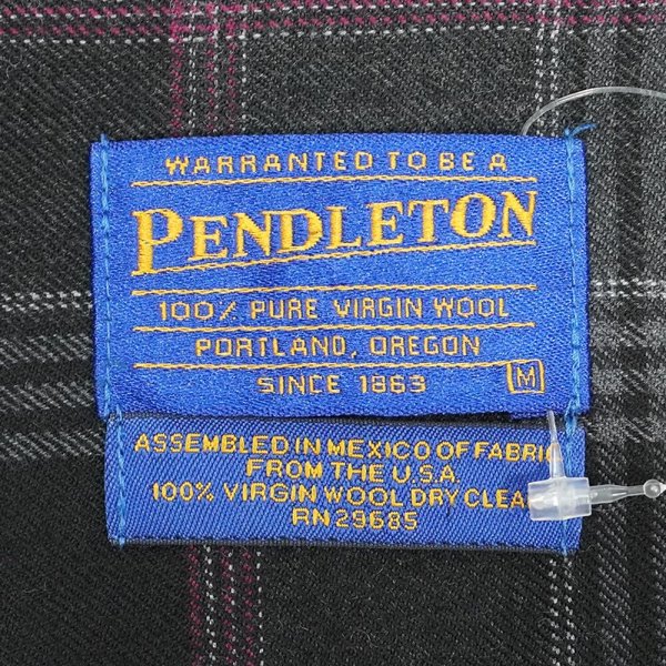 画像2: 00's PENDLETON レギュラーカラー ウールシャツ "Black Plaid" (2)