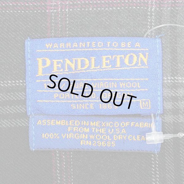 画像2: 00's PENDLETON レギュラーカラー ウールシャツ "Black Plaid" (2)