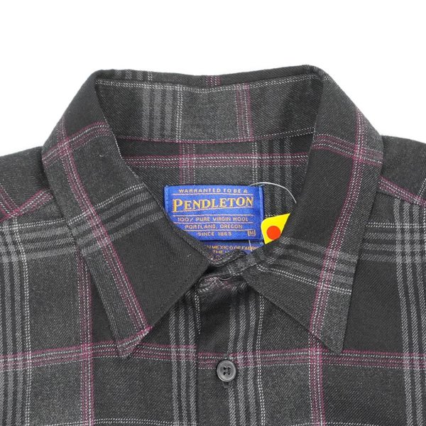 画像3: 00's PENDLETON レギュラーカラー ウールシャツ "Black Plaid" (3)