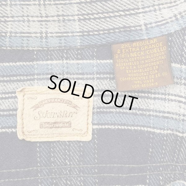 画像2: Late 90's ST JOHN'S BAY ヘビーネルシャツ "Navy Plaid" (2)