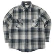 画像1: 90's NORTHWEST TERRITORY アクリル フランネルシャツ "Gray×Black×Blue Plaid" (1)