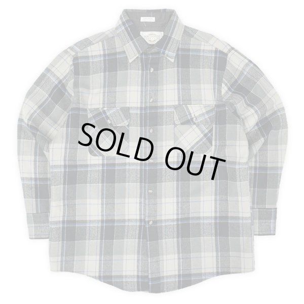 画像1: 90's NORTHWEST TERRITORY アクリル フランネルシャツ "Gray×Black×Blue Plaid" (1)