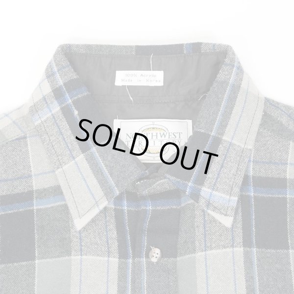 画像3: 90's NORTHWEST TERRITORY アクリル フランネルシャツ "Gray×Black×Blue Plaid" (3)
