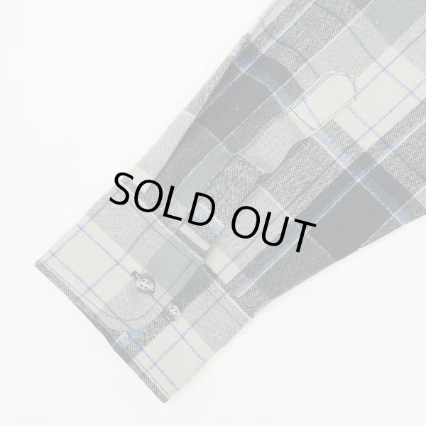 画像4: 90's NORTHWEST TERRITORY アクリル フランネルシャツ "Gray×Black×Blue Plaid" (4)