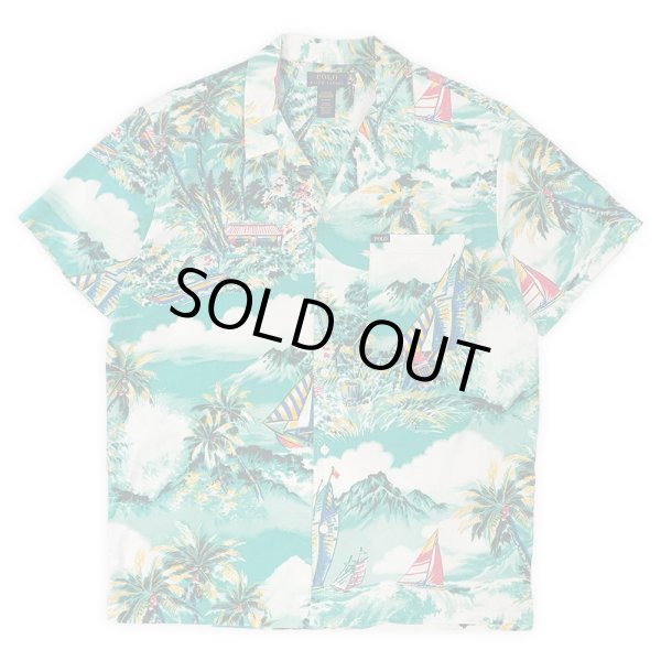 画像1: 00's Polo Ralph Lauren S/S 総柄 オープンカラーシャツ (1)