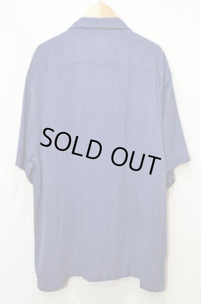 画像2: 90's Tommy Bahama S/S オープンカラーシャツ “NAVY / HBT織り” (2)