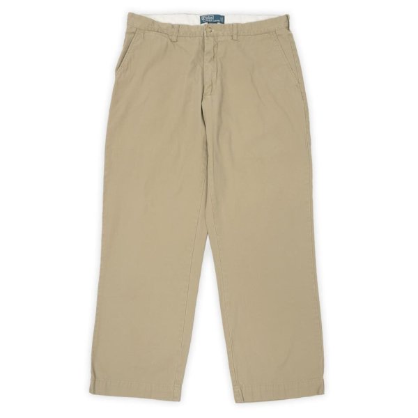 画像1: 00's Polo Ralph Lauren ノータック チノトラウザー "PRESTON PANT / BEIGE" (1)