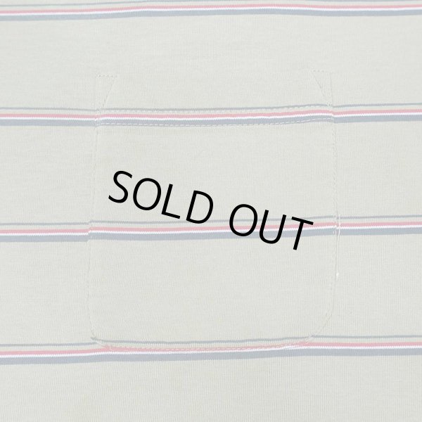 画像3: 90's PURITAN マルチボーダー ポケットTシャツ “OLIVE base” (3)