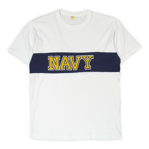 画像1: 80's US.NAVY ロゴプリントTシャツ "MADE IN USA / Velva Shean Body" (1)