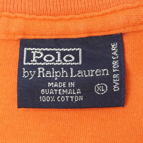 画像2: 90's Polo Ralph Lauren L/S ポケットTシャツ "ORANGE" (2)