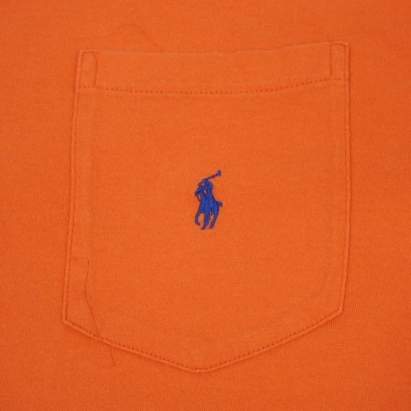 画像3: 90's Polo Ralph Lauren L/S ポケットTシャツ "ORANGE" (3)