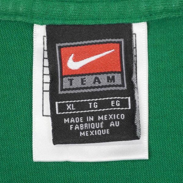 画像2: 90-00's NIKE スウォッシュロゴ刺繍 Tシャツ "Green" (2)