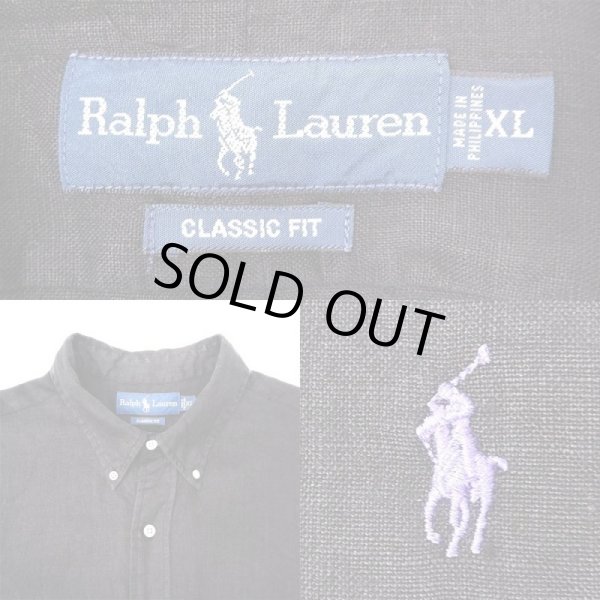 画像3: 90's Polo Ralph Lauren S/S リネンボタンダウンシャツ (3)