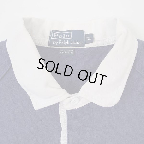 画像2: 90's Polo Ralph Lauren ラガーシャツ “NAVY” (2)