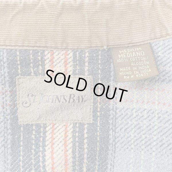 画像2: Late 90's ST JOHN'S BAY ヘビーネルシャツ "Ombre Gray Plaid" (2)