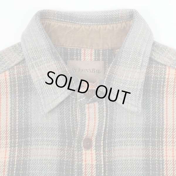 画像3: Late 90's ST JOHN'S BAY ヘビーネルシャツ "Ombre Gray Plaid" (3)