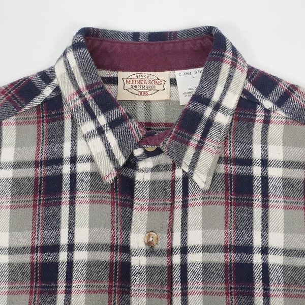 画像3: 90's M.FINE & SONS ヘビーネルシャツ "FIVE BROTHER OEM" (3)