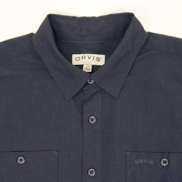 画像3: 00's ORVIS S/S レギュラーカラーシャツ "NAVY" (3)