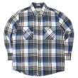 画像1: 90's NORTHWEST TERRITORY アクリル フランネルシャツ "White×Black×Blue Plaid" (1)