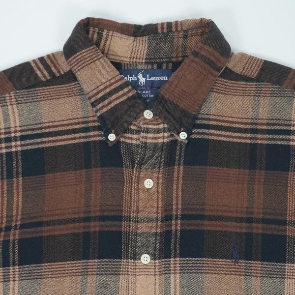 画像3: 90's Polo Ralph Lauren フランネル ボタンダウンシャツ “BLAKE” (3)