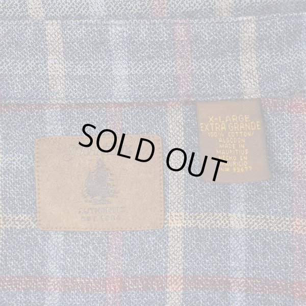 画像2: 90's ST JOHN'S BAY フランネルボタンダウンシャツ "Heather Navy Plaid" (2)