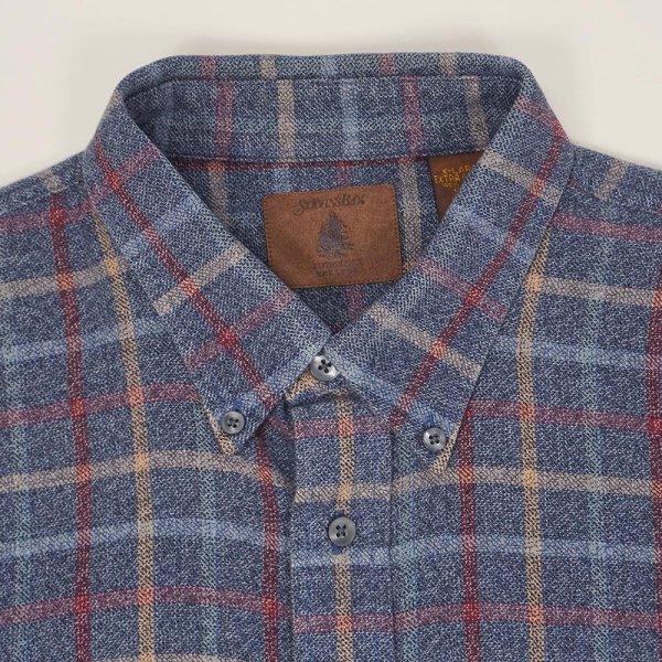 画像3: 90's ST JOHN'S BAY フランネルボタンダウンシャツ "Heather Navy Plaid" (3)
