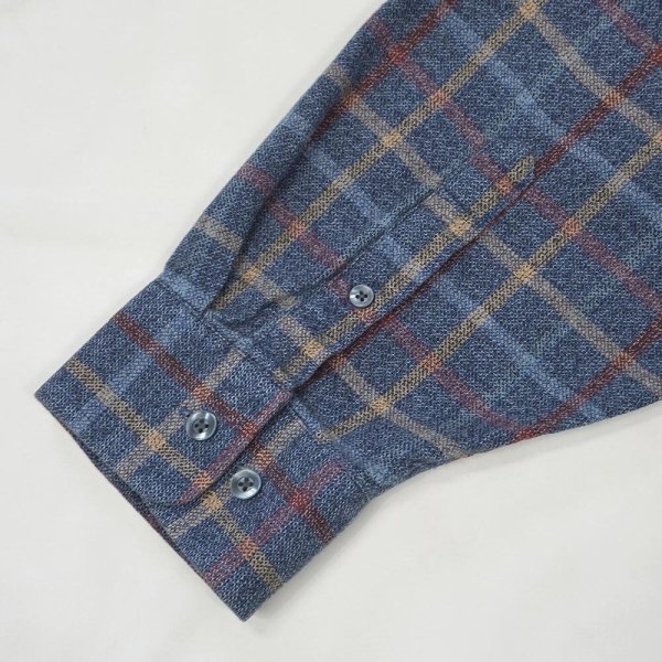 画像4: 90's ST JOHN'S BAY フランネルボタンダウンシャツ "Heather Navy Plaid" (4)