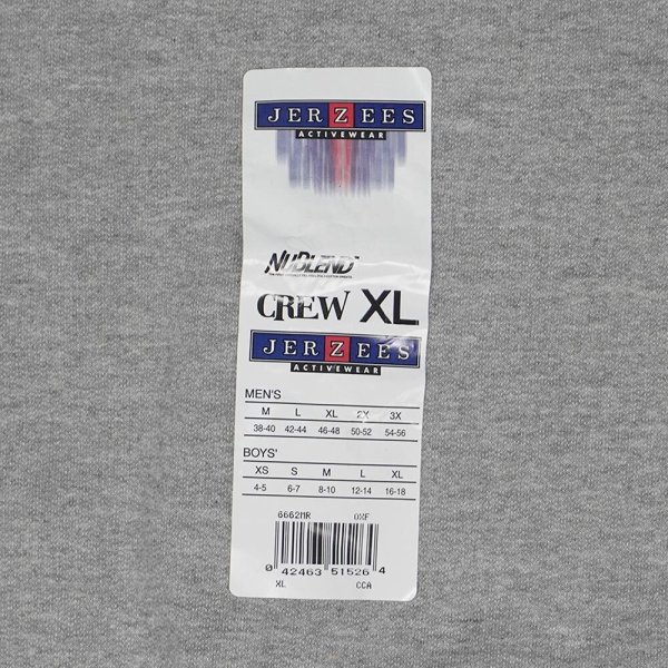 画像3: 00's JERZEES ブランクスウェット "Heather Gray / DEADSTOCK" (3)
