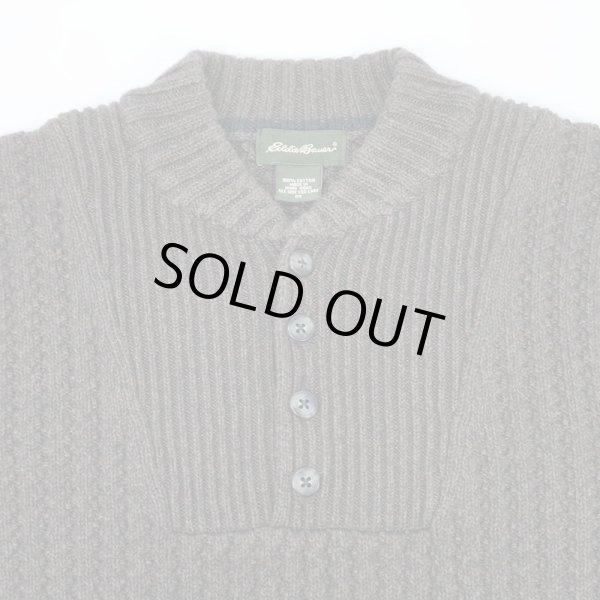 画像3: 00's Eddie Bauer コットンジープニット "BROWN" (3)