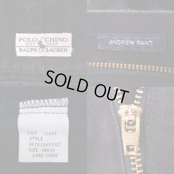 画像3: 90's Polo Ralph Lauren 2タック チノトラウザー "ANDREW PANT / BLACK" (3)