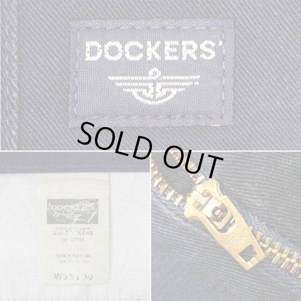 画像3: 00's DOCKERS 2タック チノトラウザー "NAVY / W33 L30" (3)