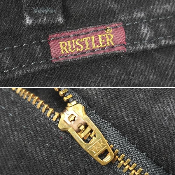 画像4: 00's RUSTLER ブラックデニムパンツ "W36 L29" (4)