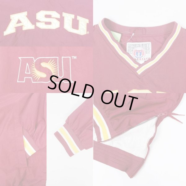 画像3: 90's GENUINE STUFF Vネック ナイロンプルオーバー "ASU" (3)