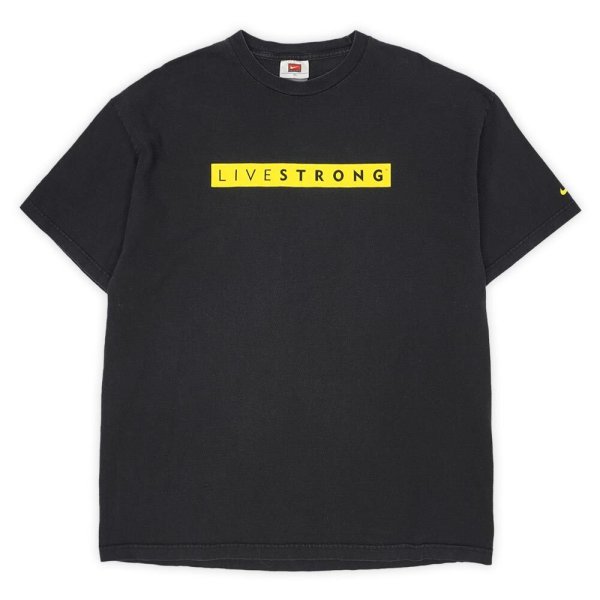 画像1: 00's NIKE LIVESTRONG BOXロゴプリントTシャツ (1)