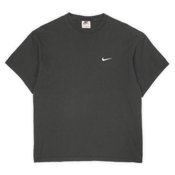 画像1: Late 90's NIKE スウォッシュロゴ刺繍 Tシャツ "BLACK" (1)