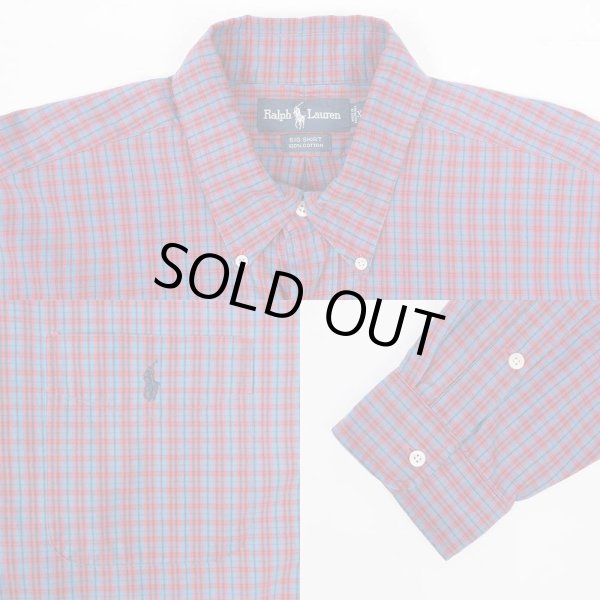 画像4: 90's Polo Ralph Lauren ボタンダウンシャツ "BIG SHIRT / BLUE BASE" (4)
