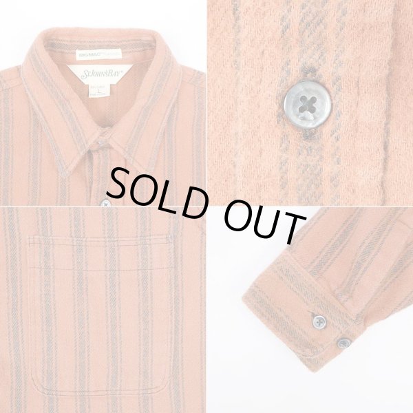 画像4: 90's ST.JOHN'S BAY マルチストライプ柄 ヘビーネルシャツ "BIG MAC FLANNEL" (4)