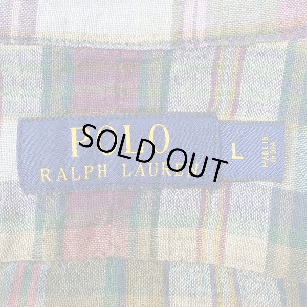 画像2: 00's Polo Ralph Lauren リネン ワークシャツ (2)