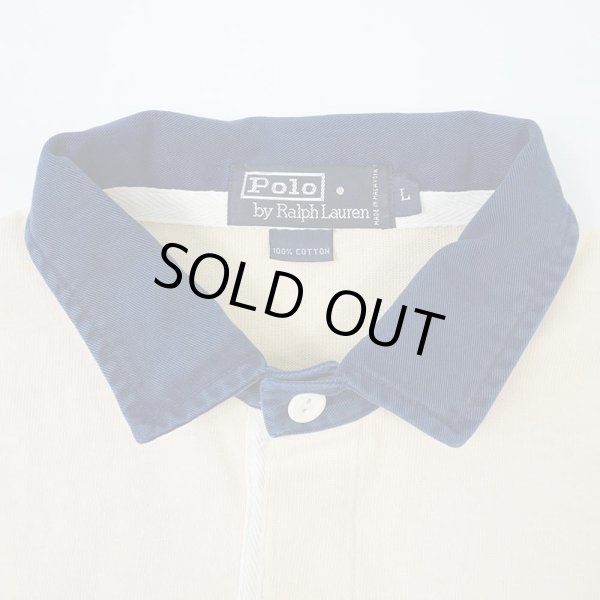 画像2: 90's Polo Ralph Lauren ラガーシャツ “CREAM” (2)