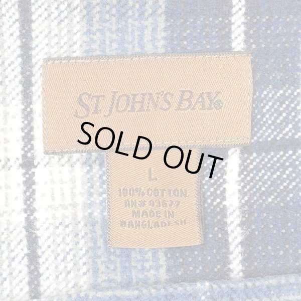 画像2: 90's ST JOHN'S BAY オンブレチェック柄 ヘビーネルシャツ "NAVY Plaid" (2)