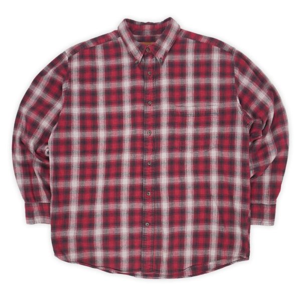画像1: 00's ST JOHN'S BAY フランネル ボタンダウンシャツ "Ombre Plaid" (1)