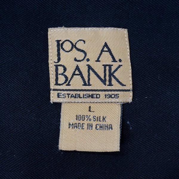 画像2: 90's Jos.A.BANK S/S オープンカラーシャツ "BLACK / SILK" (2)