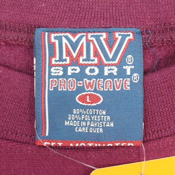 画像2: 90's MV SPORT リバースウィーブタイプ カレッジプリントスウェット "DEADSTOCK" (2)