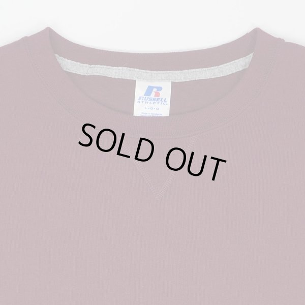 画像4: 00's RUSSELL リバースウィーブタイプ ブランクスウェット "Burgundy / DEADSTOCK" (4)