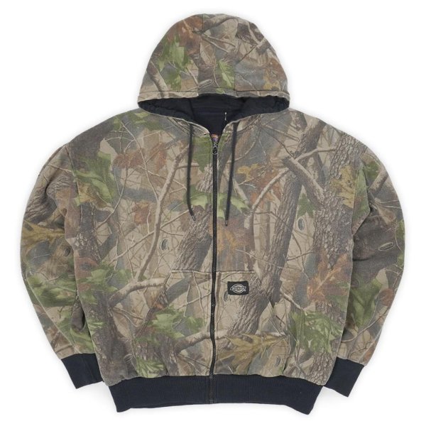 画像1: Early 00's Dickies リアルツリーカモ柄 フルジップ スウェットパーカー (1)