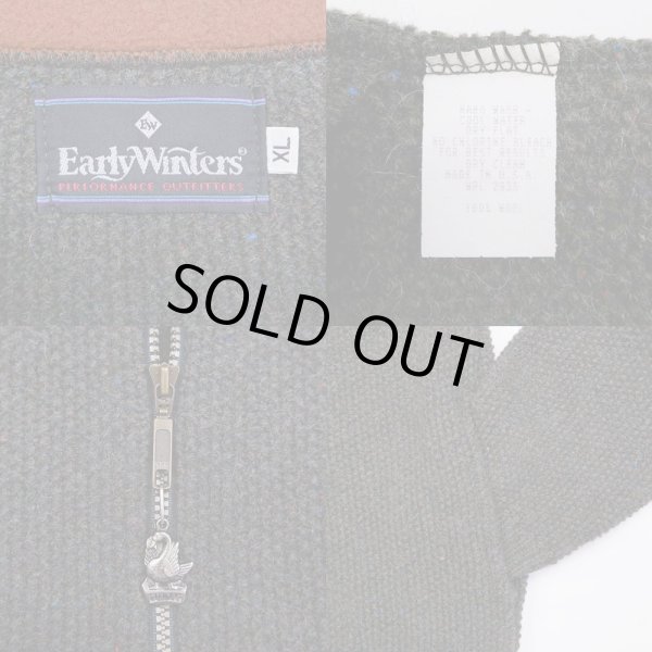 画像3: 90's Early Winters ハーフジップ ウールニット “MADE IN USA / OLIVE” (3)